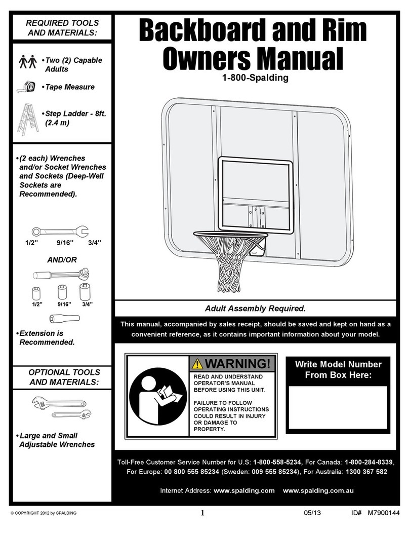 SPALDING Backboard and Rim User manual