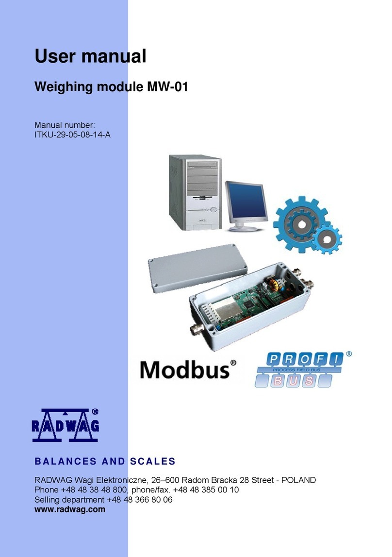 RADWAG MW-01 Series User manual