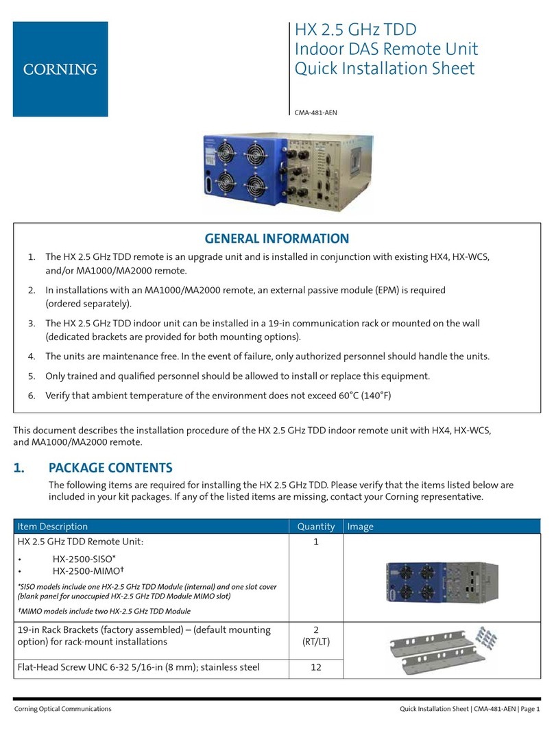 CORNING HX 2.5 GHz TDD User manual