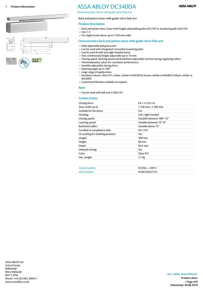 Assa Abloy DC340DA User manual