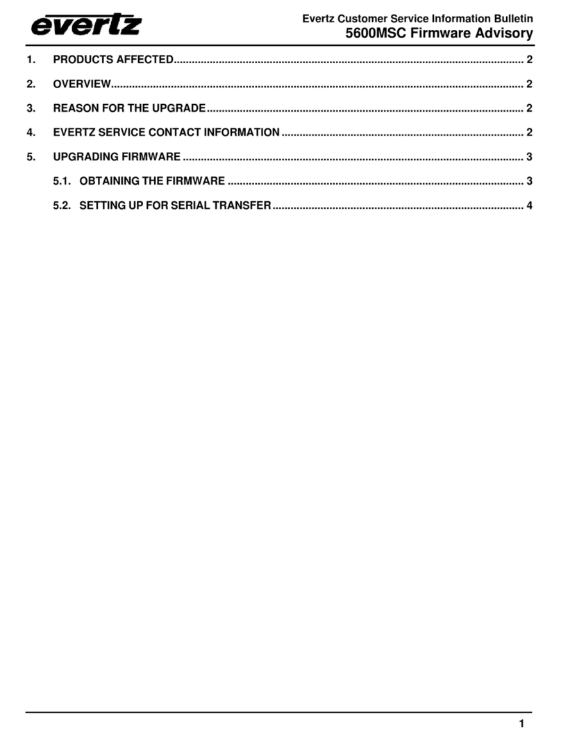 evertz 5600MSC Series Customer Service Information Bulletin