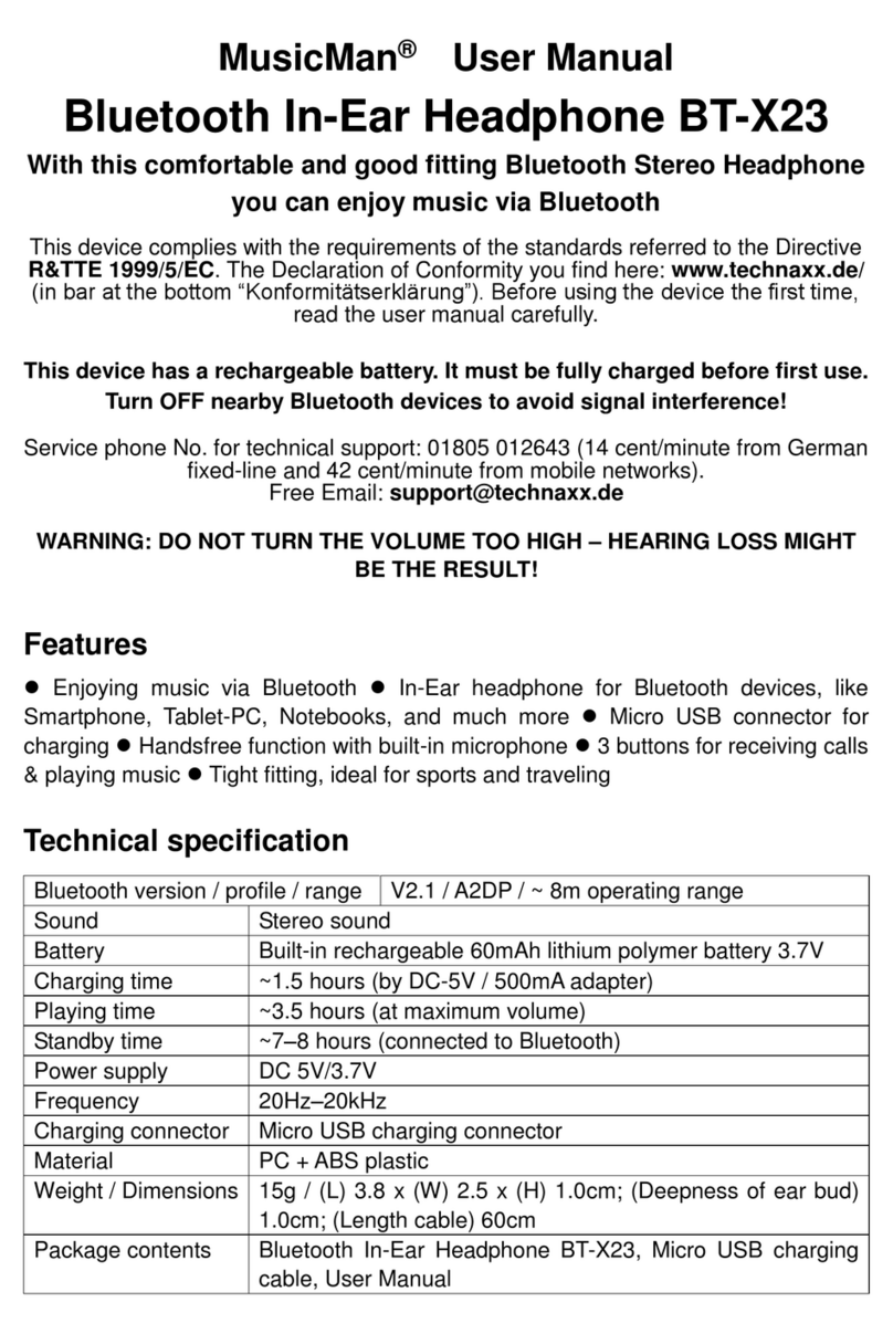 Music Man BT-X23 user manual