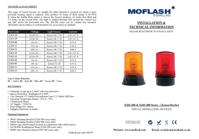 MOFLASH SIGNALLING X201 Series User manual