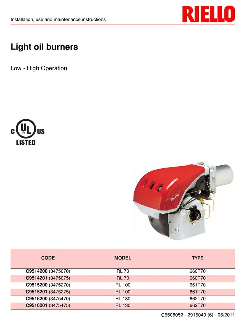 Riello RL 70 Installation, use and maintenance instructions