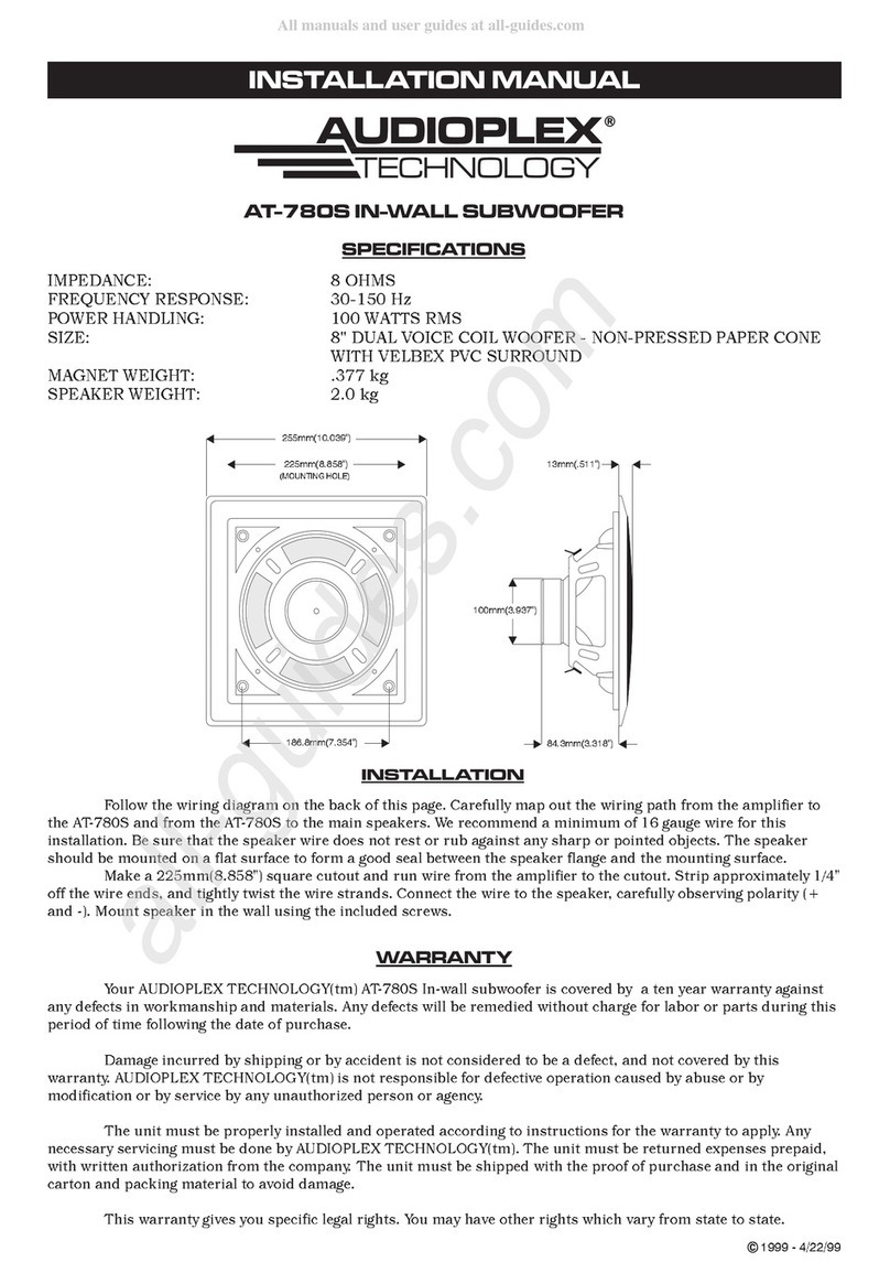 Audioplex AT-780S installation manual