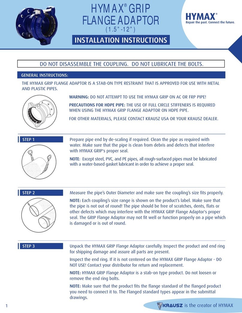 HYMAX GRIP FLANGE ADAPTOR installation instructions