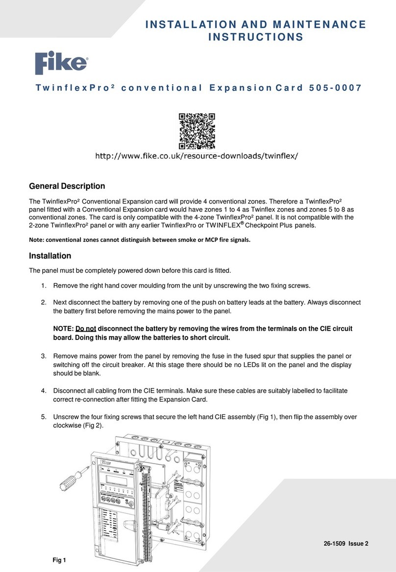 Fike TwinflexPro2 conventional Expansion Card Installation and maintenance instructions Fike TwinflexPro2 conventional Expansion Card Installation and maintenance instructions