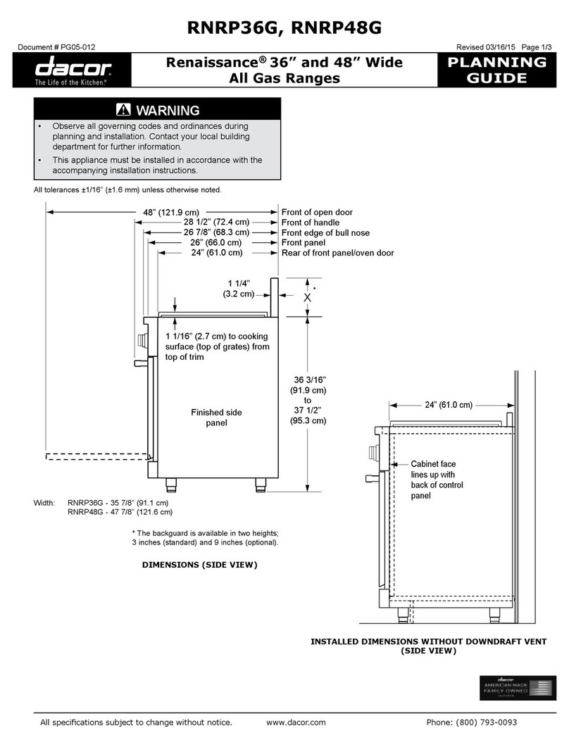 Dacor Renaissance RNRP48G Planning guide