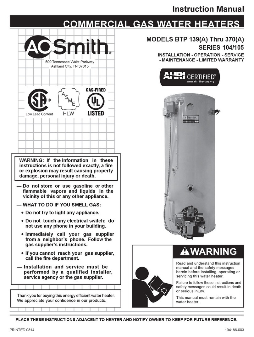 A.O. Smith 104 Series User manual