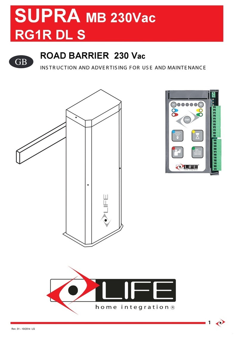LIFE home integration RG1R DL S SUPRA MB 230 Vac Instruction and Advertising for use and Maintenance