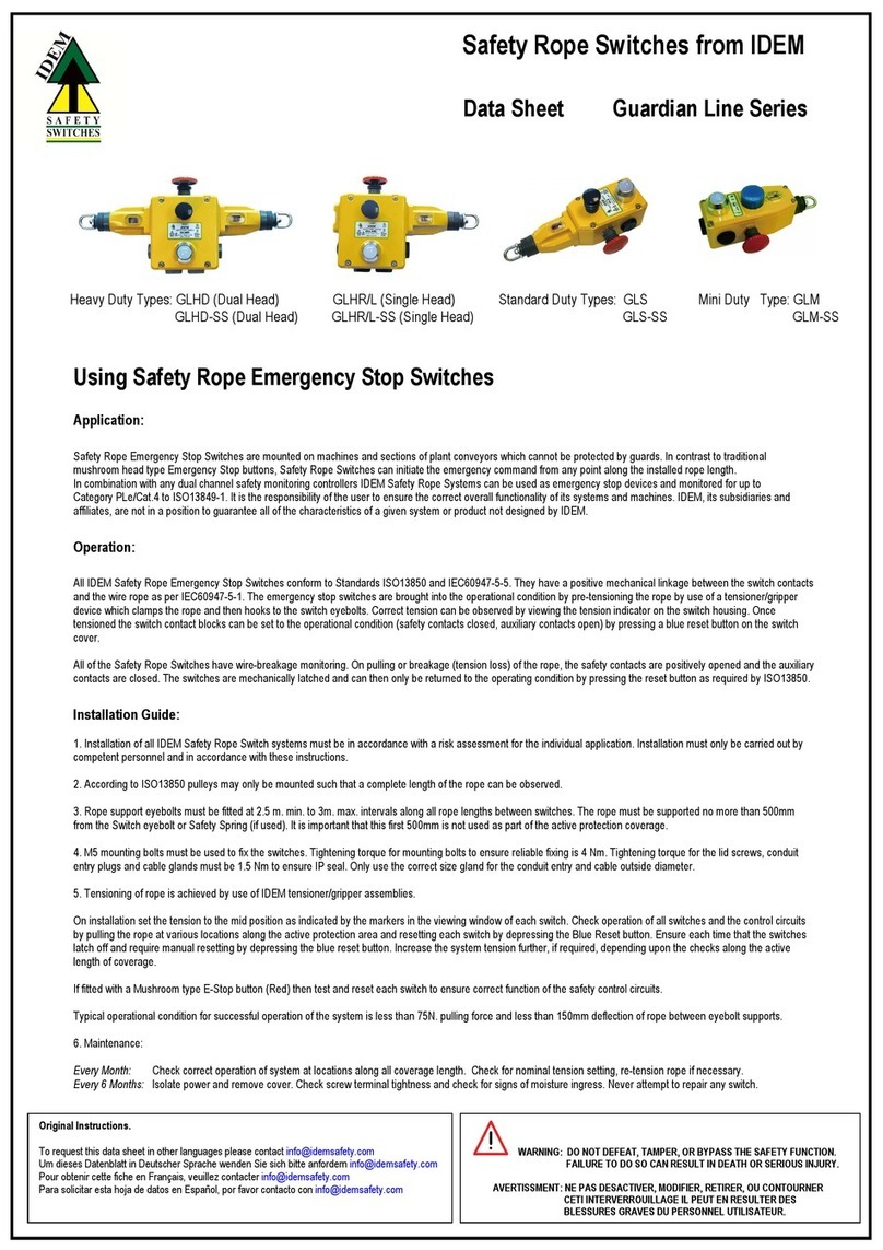 IDEM SAFETY SWITCHES Guardian Line Series datasheet