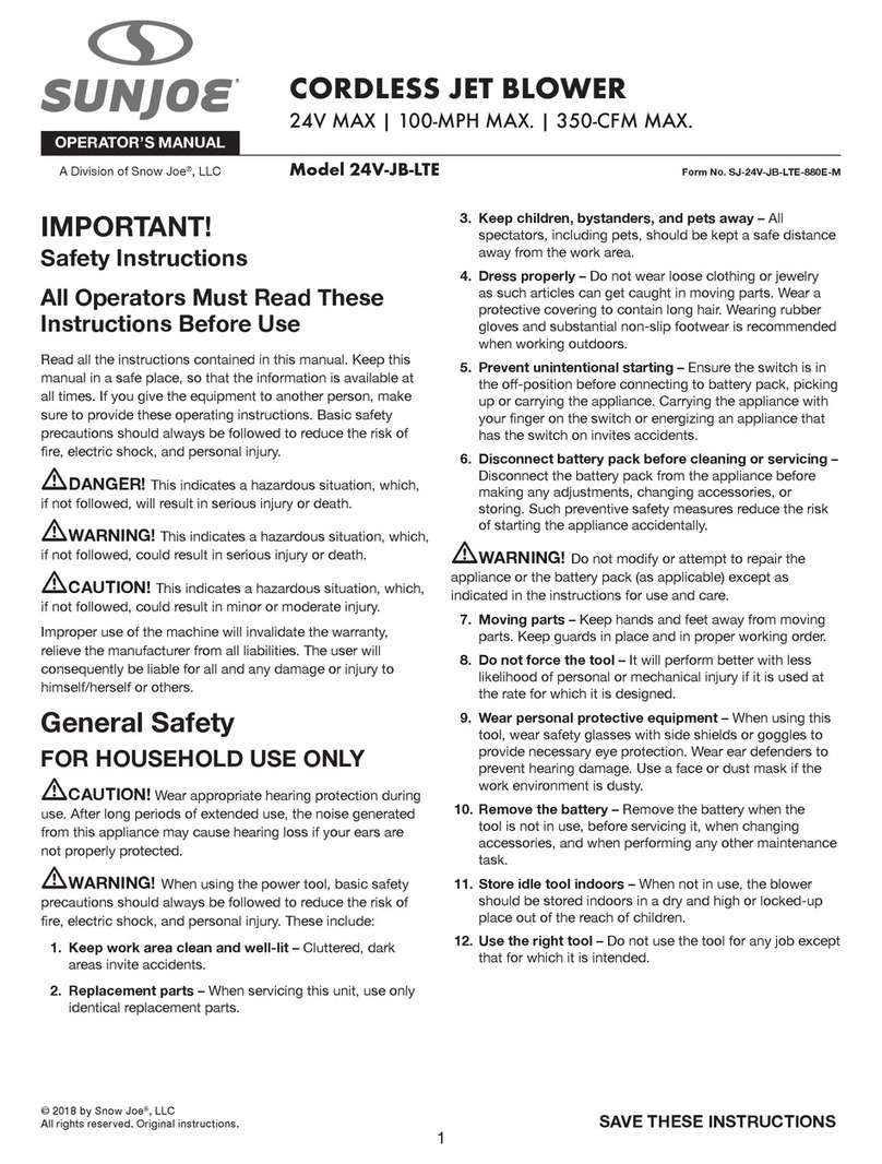 sunjoe 24V-JB-LTE User manual