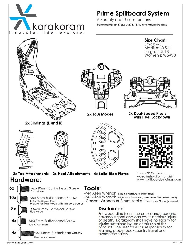 Karakoram Prime Splitboard System Assembly and use instructions