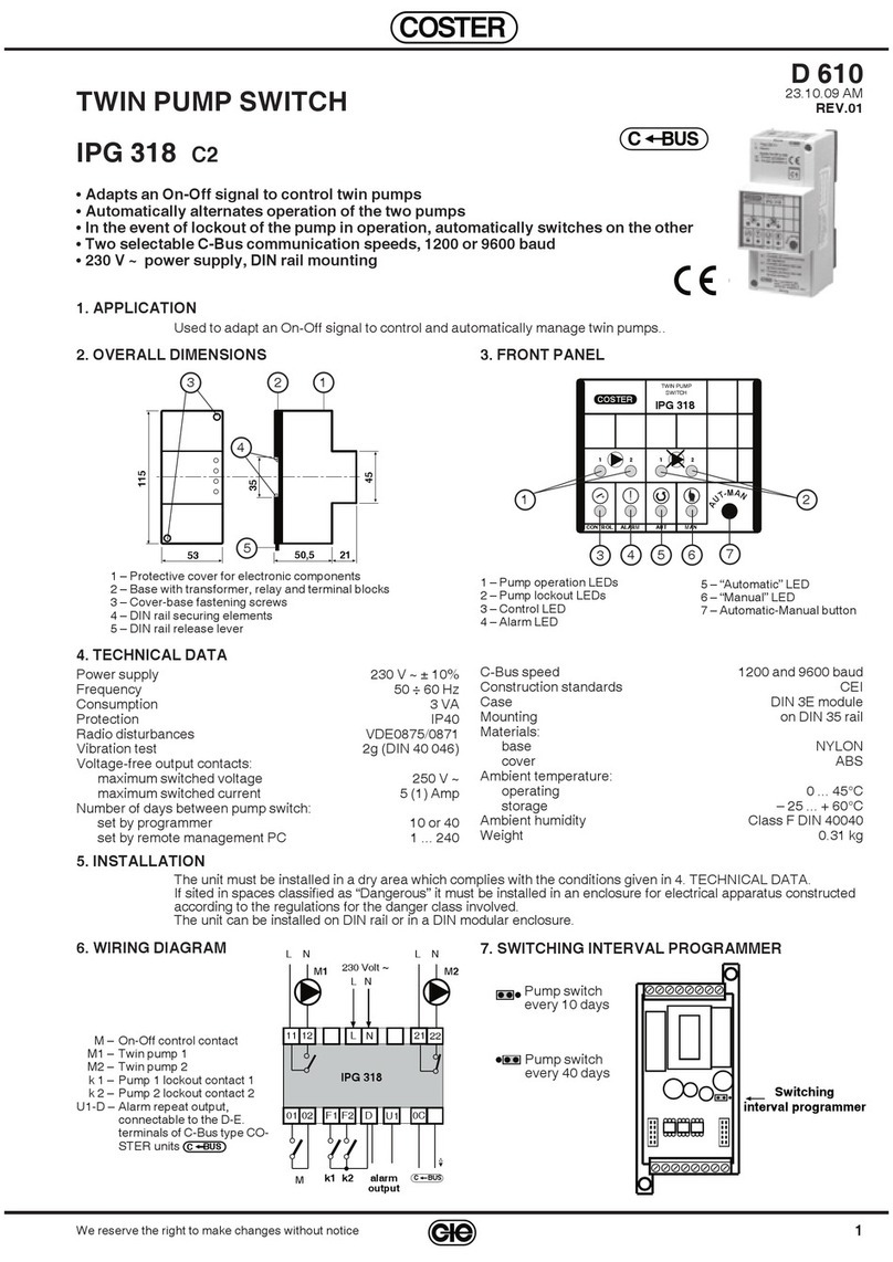 Coster IPG 318 C2 instructions