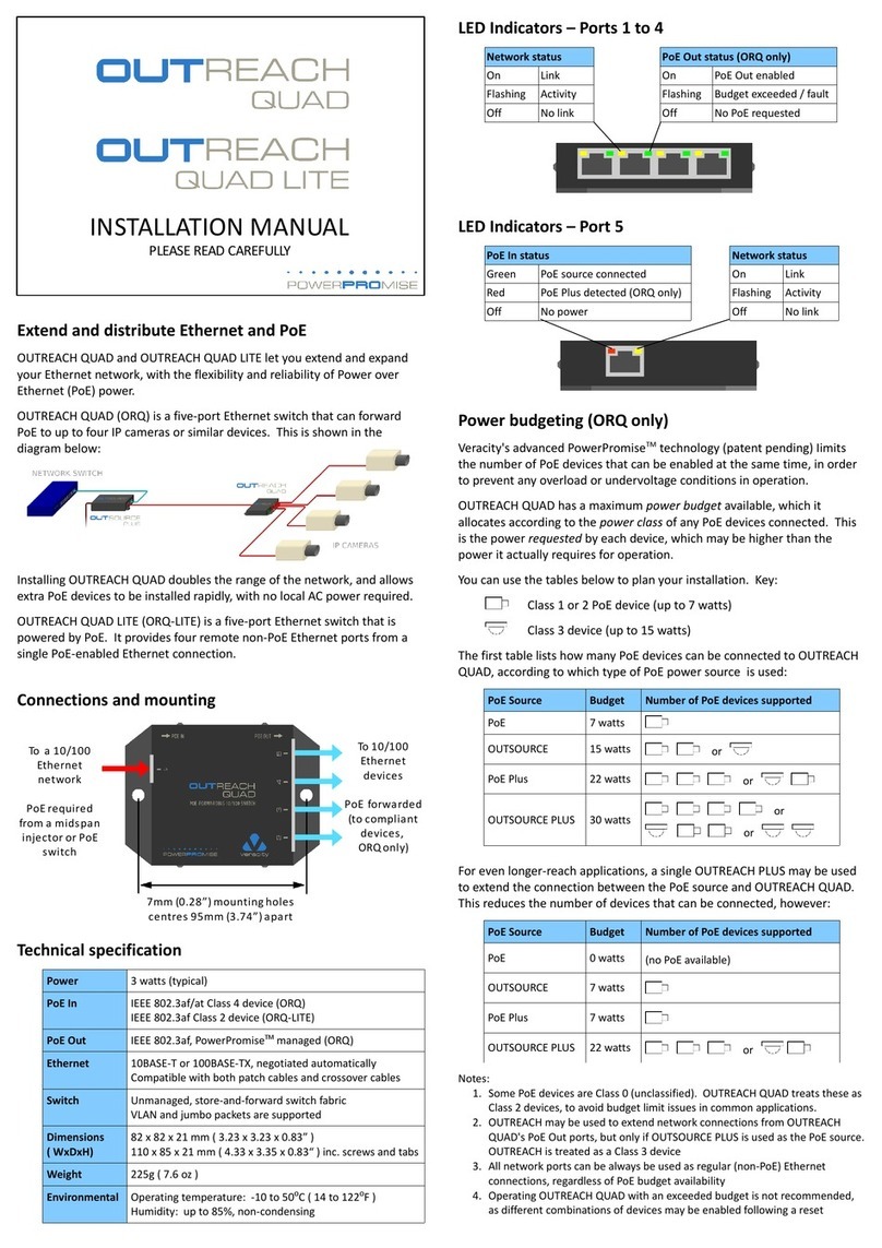 Veracity POWERPROMISE OUTREACH QUAD User manual