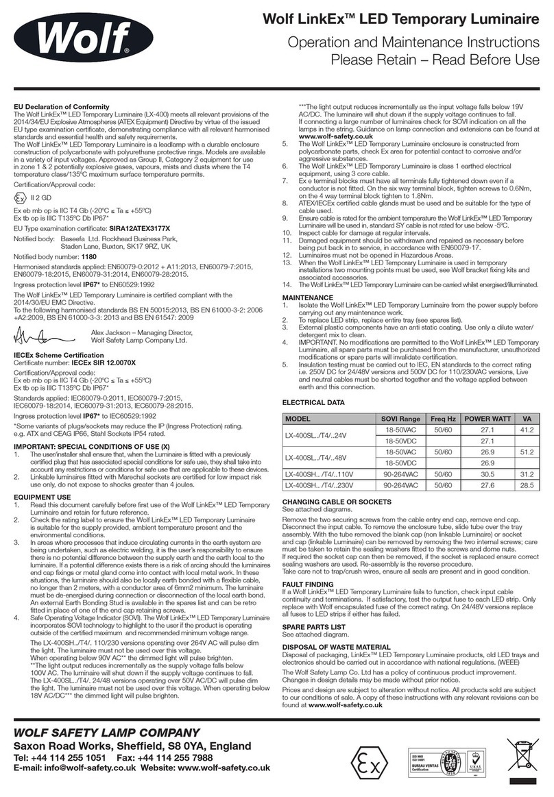 Wolf LinkEx LX-400 Series Operation and maintenance instructions