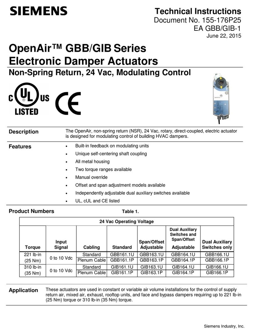 Siemens OpenAir GBB161.1U Technical instructions