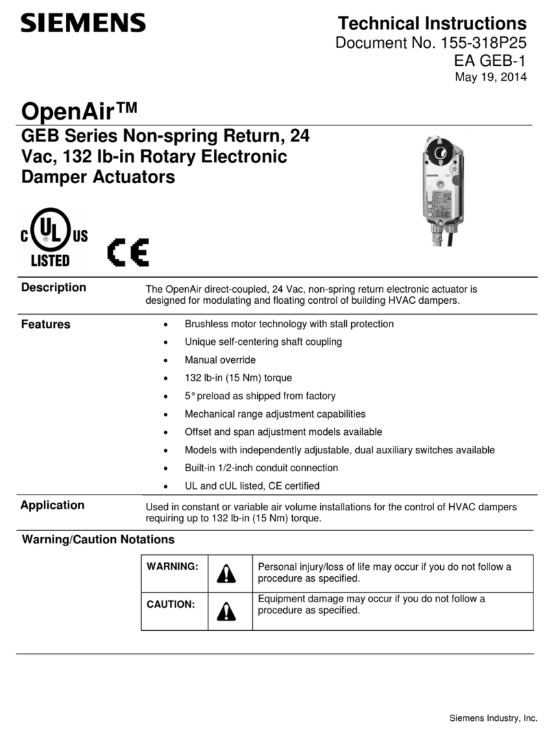 Siemens OpenAir GEB Series Owner's manual