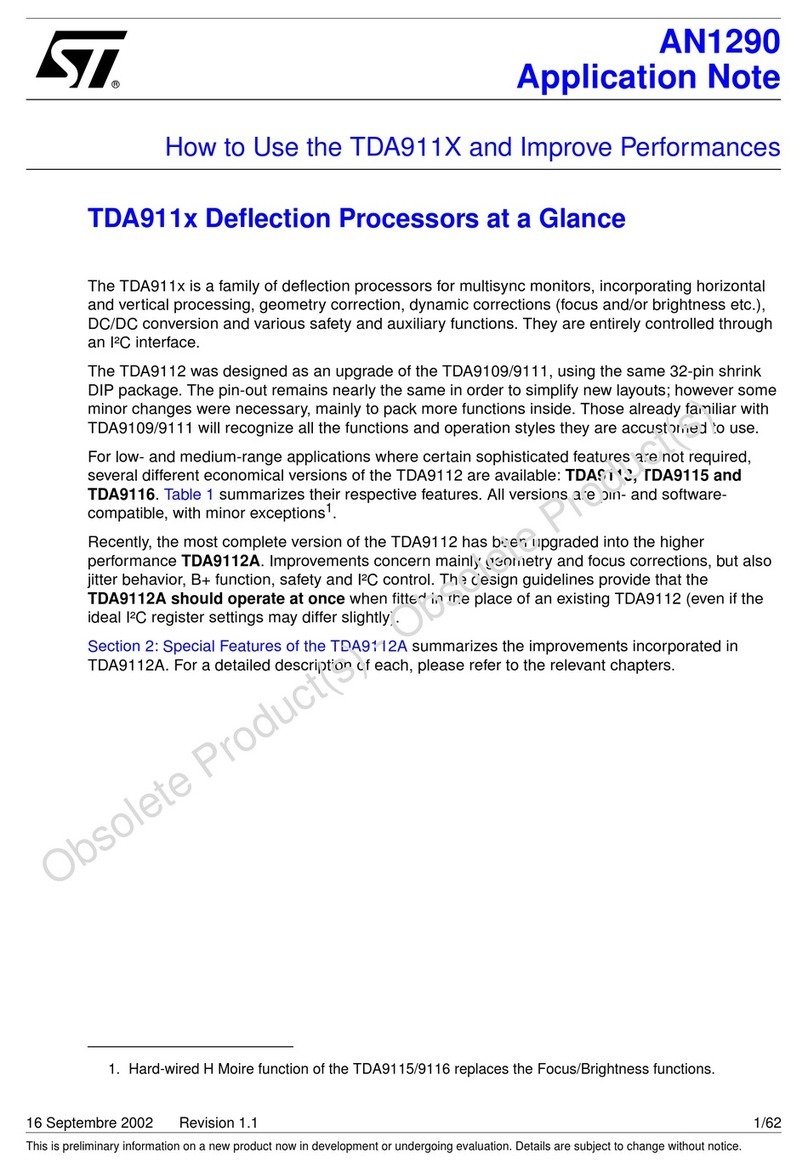 ST TDA911 Series Installation and operating instructions