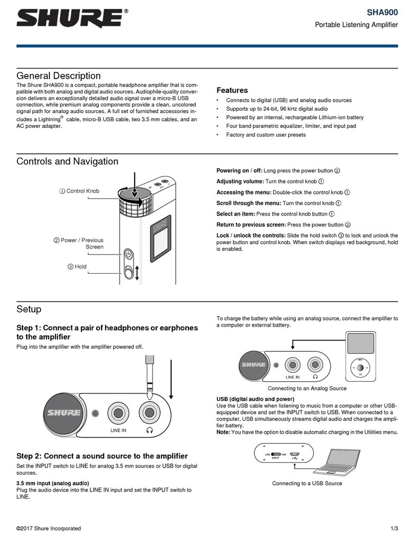 Shure SHA900 quick start guide