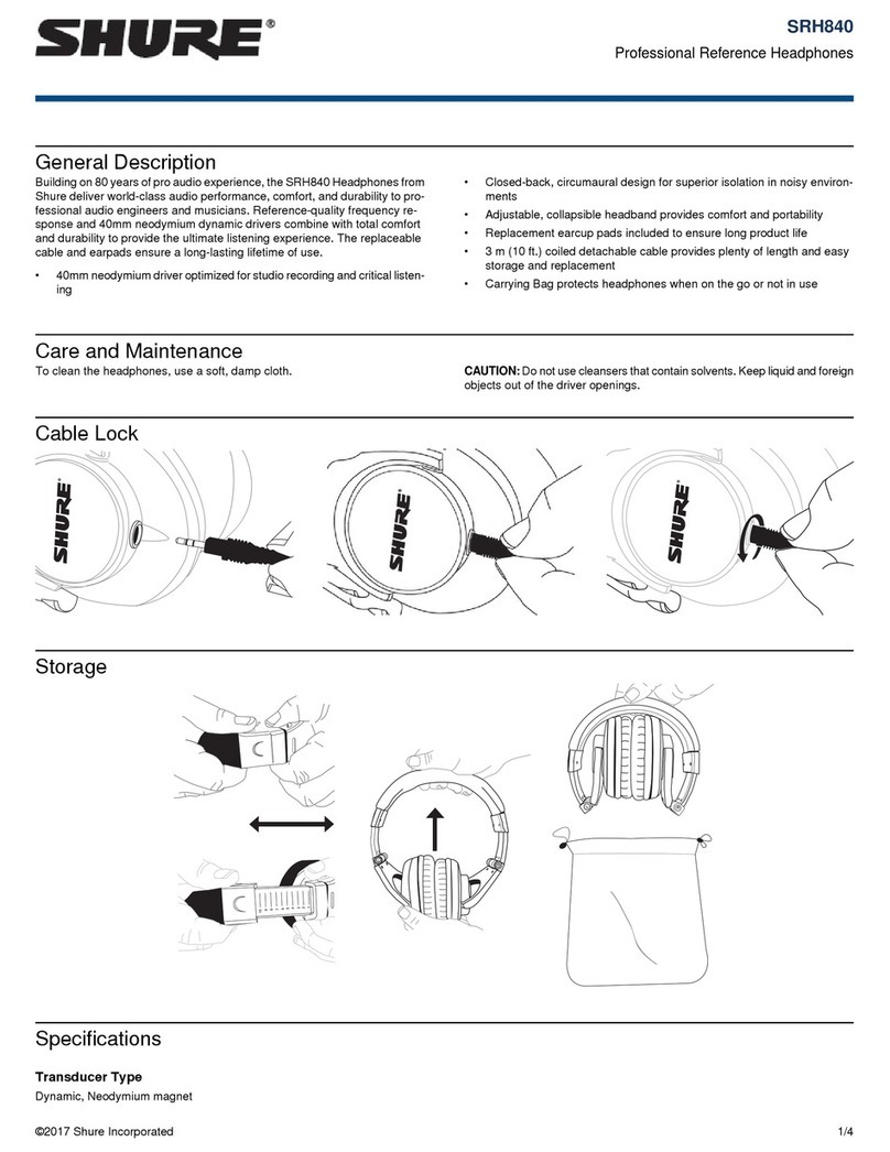 Shure SRH840 User manual