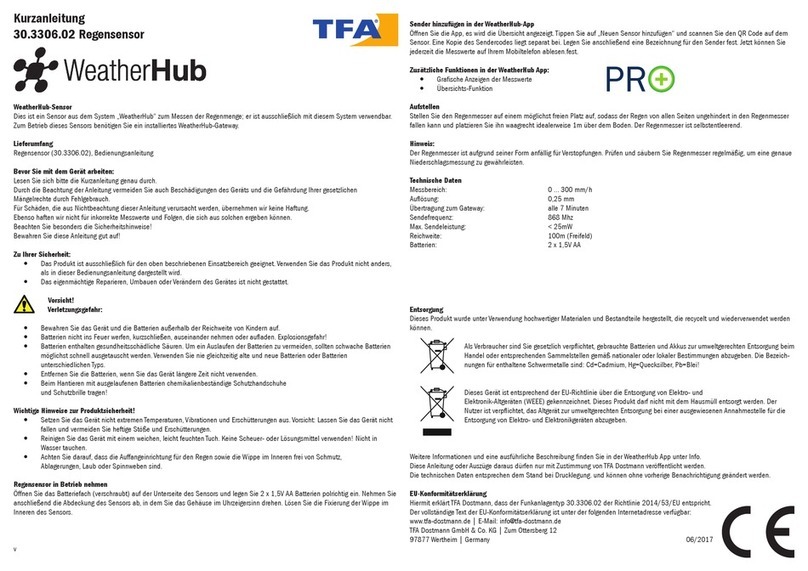 TFA WeatherHub 30.3306.02 quick reference