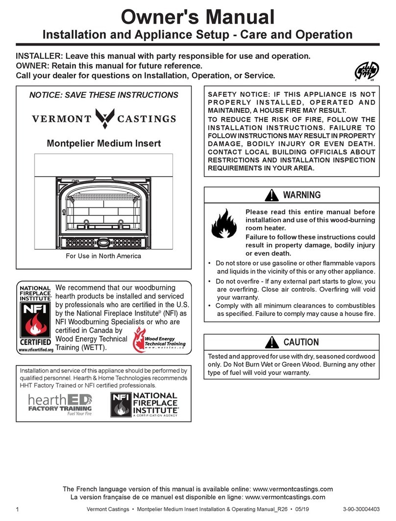 Vermont Castings Montpelier Medium Insert owner's manual