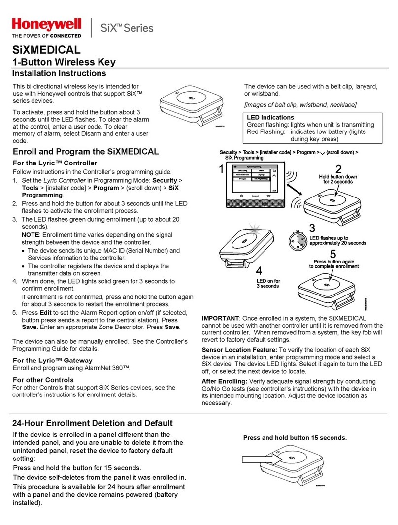 Honeywell SiX Series installation instructions