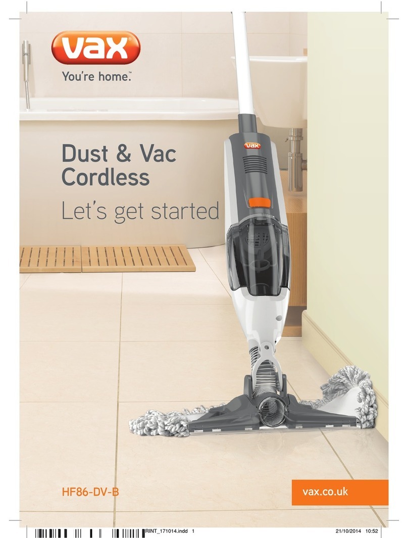 Vax Dust & Vac Cordless HF86-DV-B User manual