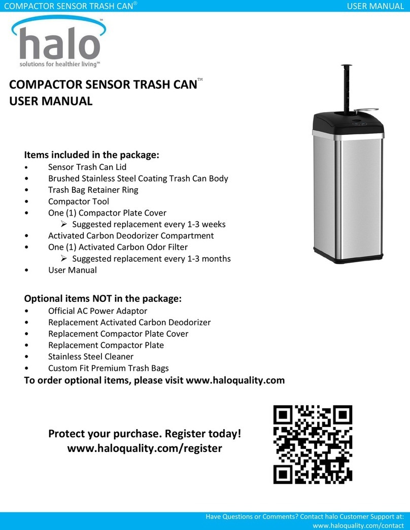 Halo COMPACTOR SENSOR TRASH CAN User manual