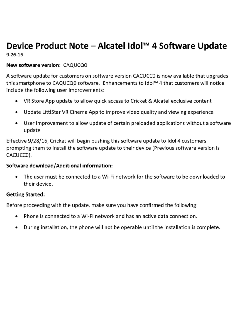 Alcatel IDOL 4 CRICKET Software update