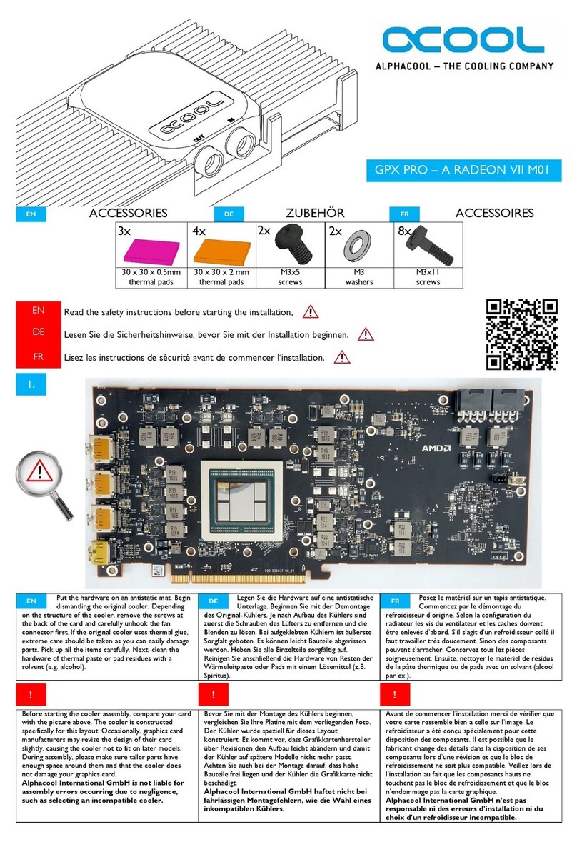 Alphacool Eiswolf 240 GPX Pro AMD Radeon VII M01 manual Alphacool Eiswolf 240 GPX Pro AMD Radeon VII M01 manual