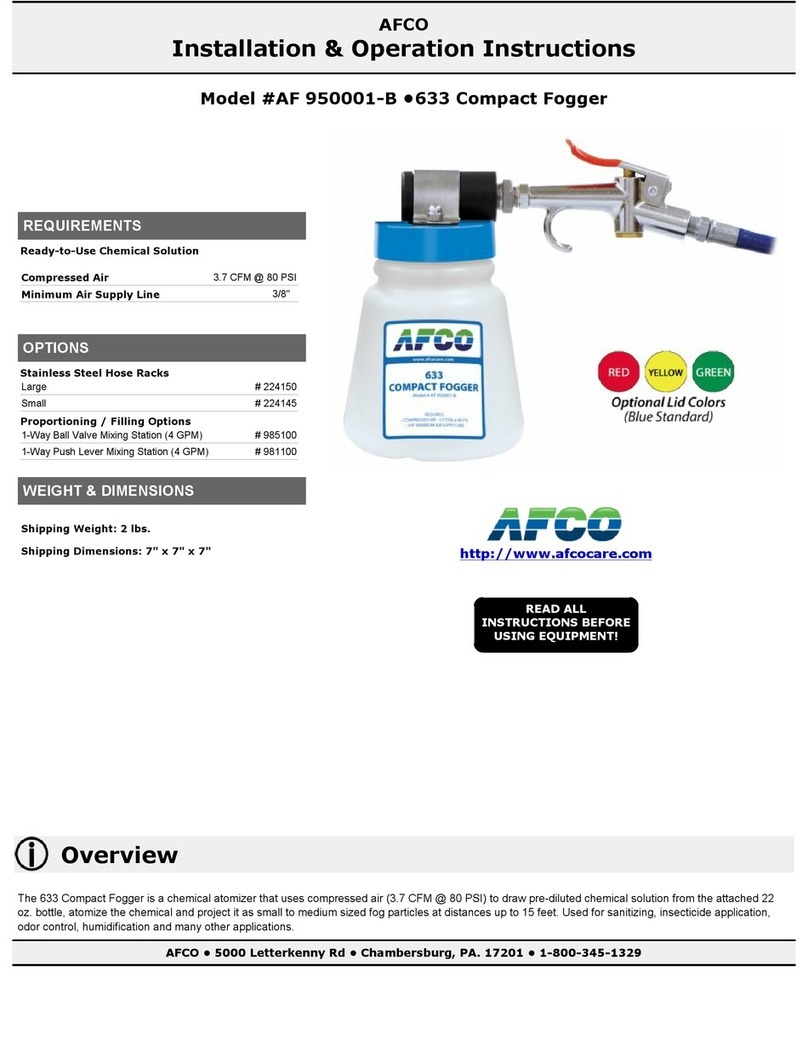 AFCO AF 950001-B Installation & operation instructions