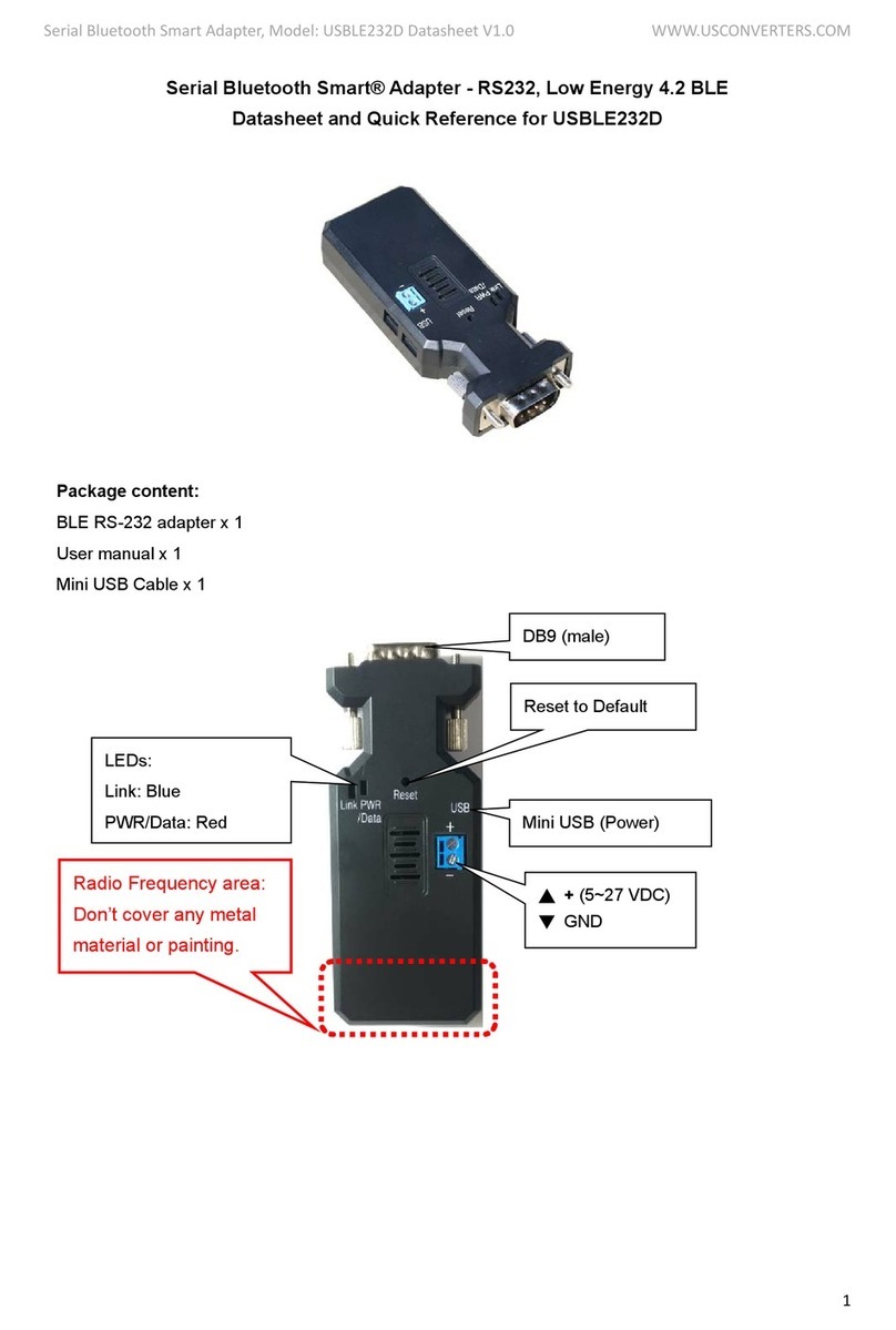 Usconverters USBLE232D Datasheet and Quick Reference
