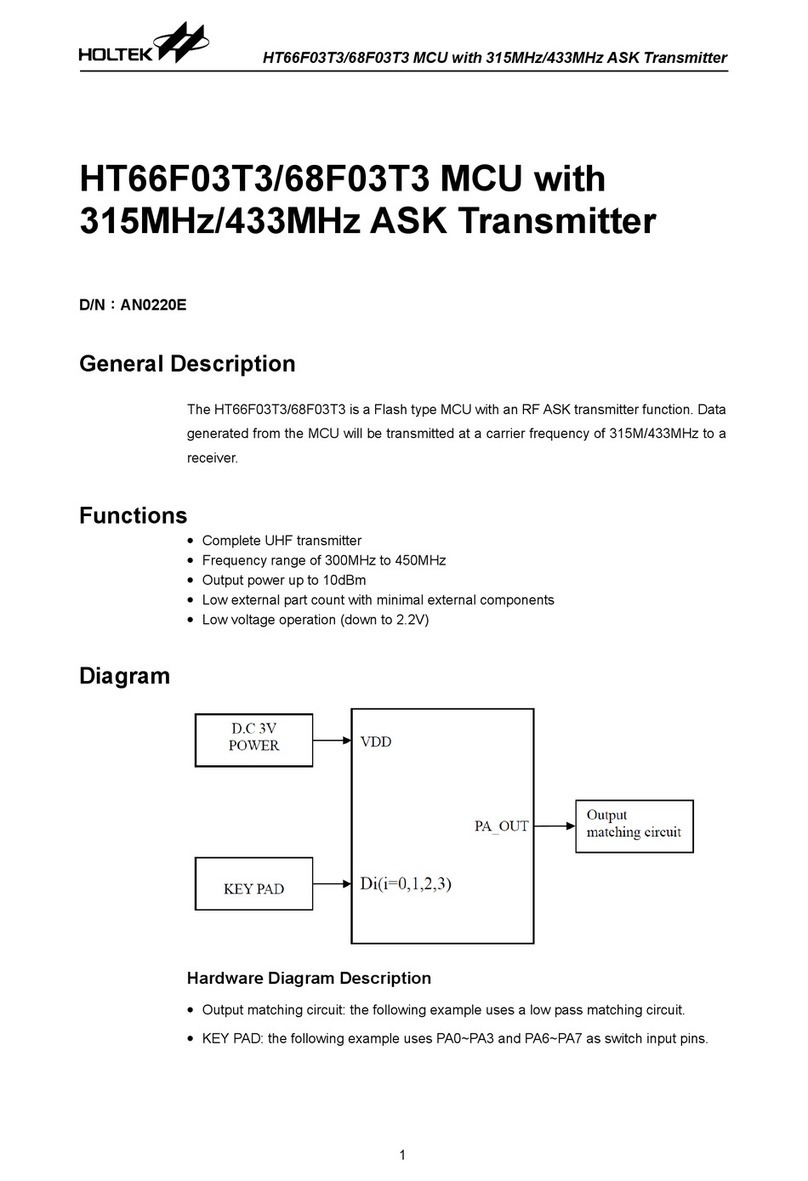 Holtek HT66F03T3 User manual