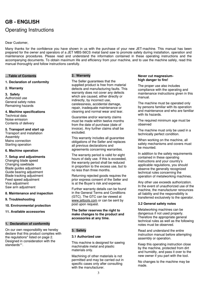 Jet MBS-56CS User manual