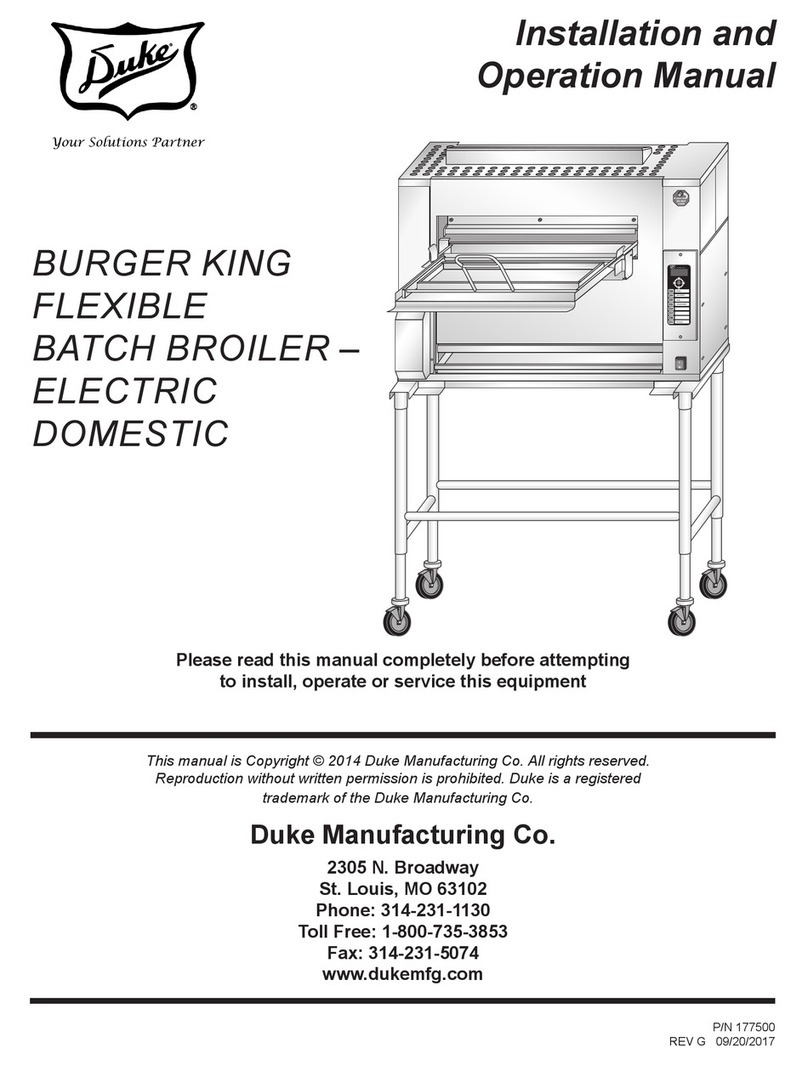 Duke FBB-EC-208 Installation and operation manual