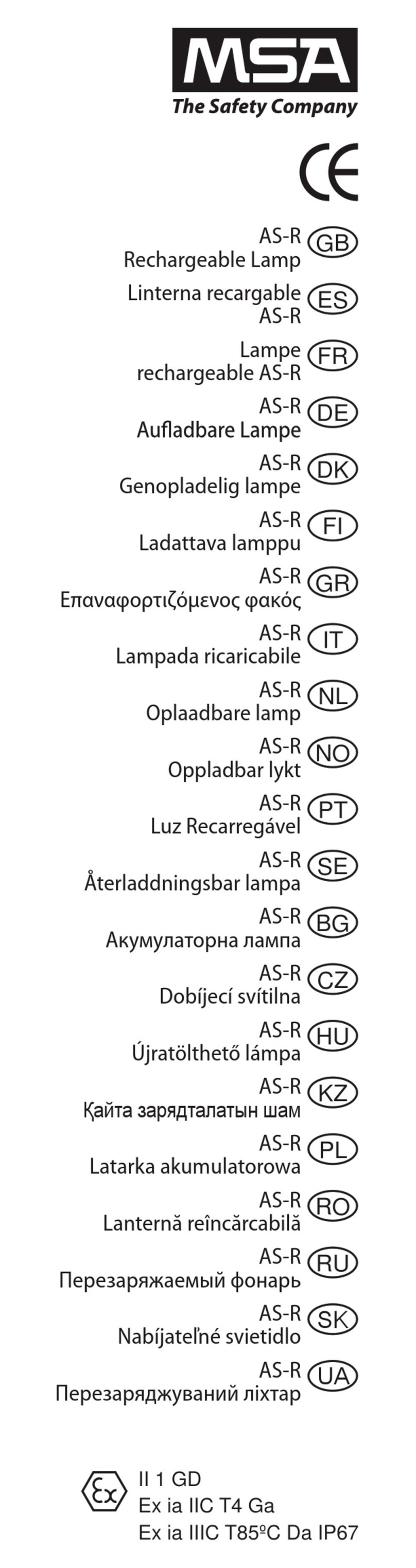 MSA AS-R User manual