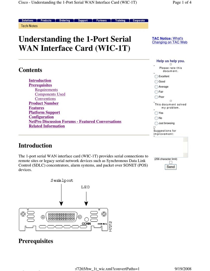 Cisco WIC-1T User manual