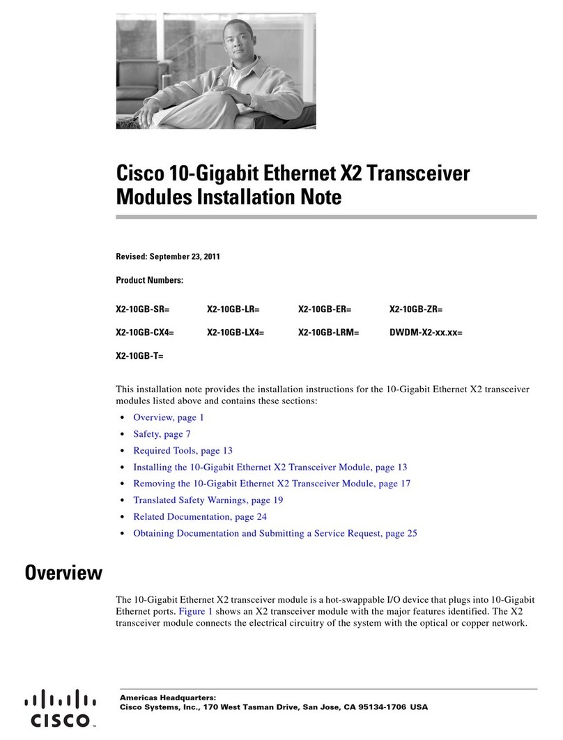 Cisco X2-10GB-SR Installation notes