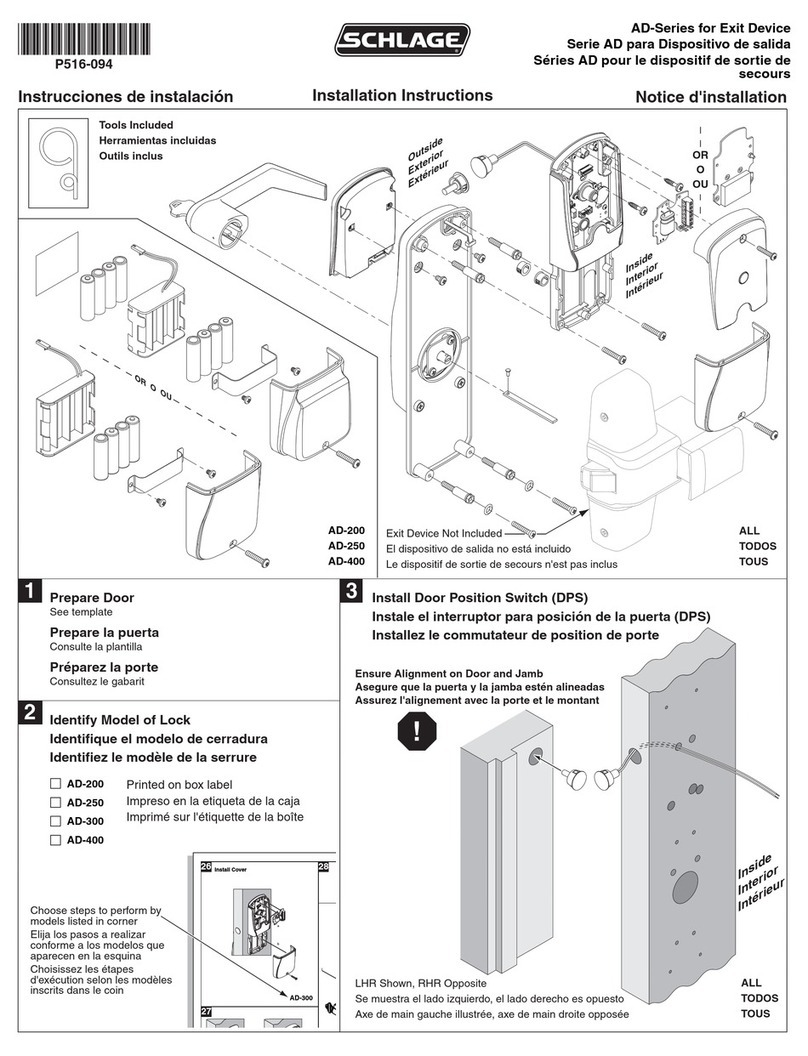 Schlage AD-Series installation instructions