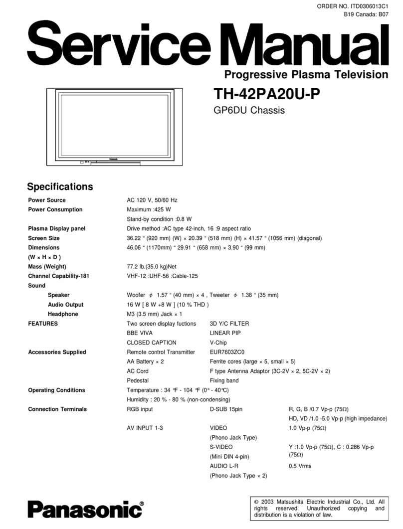 Panasonic TH-42PA20U/P User manual