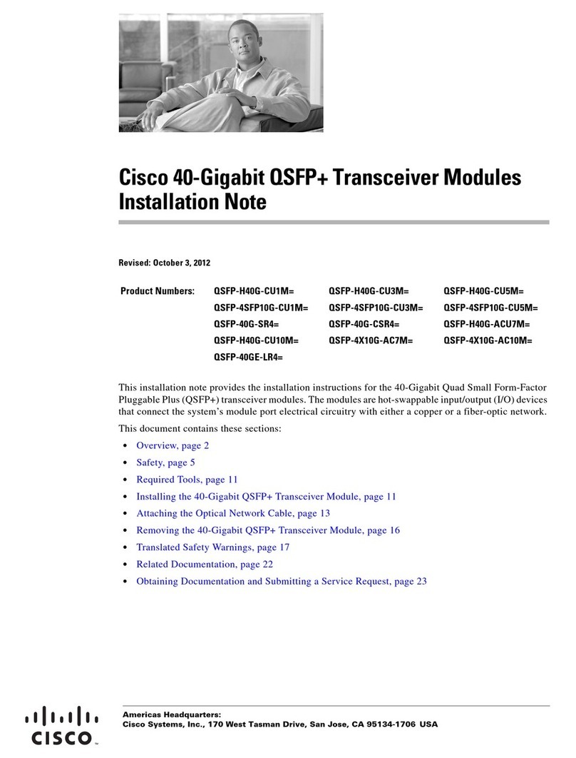 Cisco QSFP-H40G-CU5M Installation note