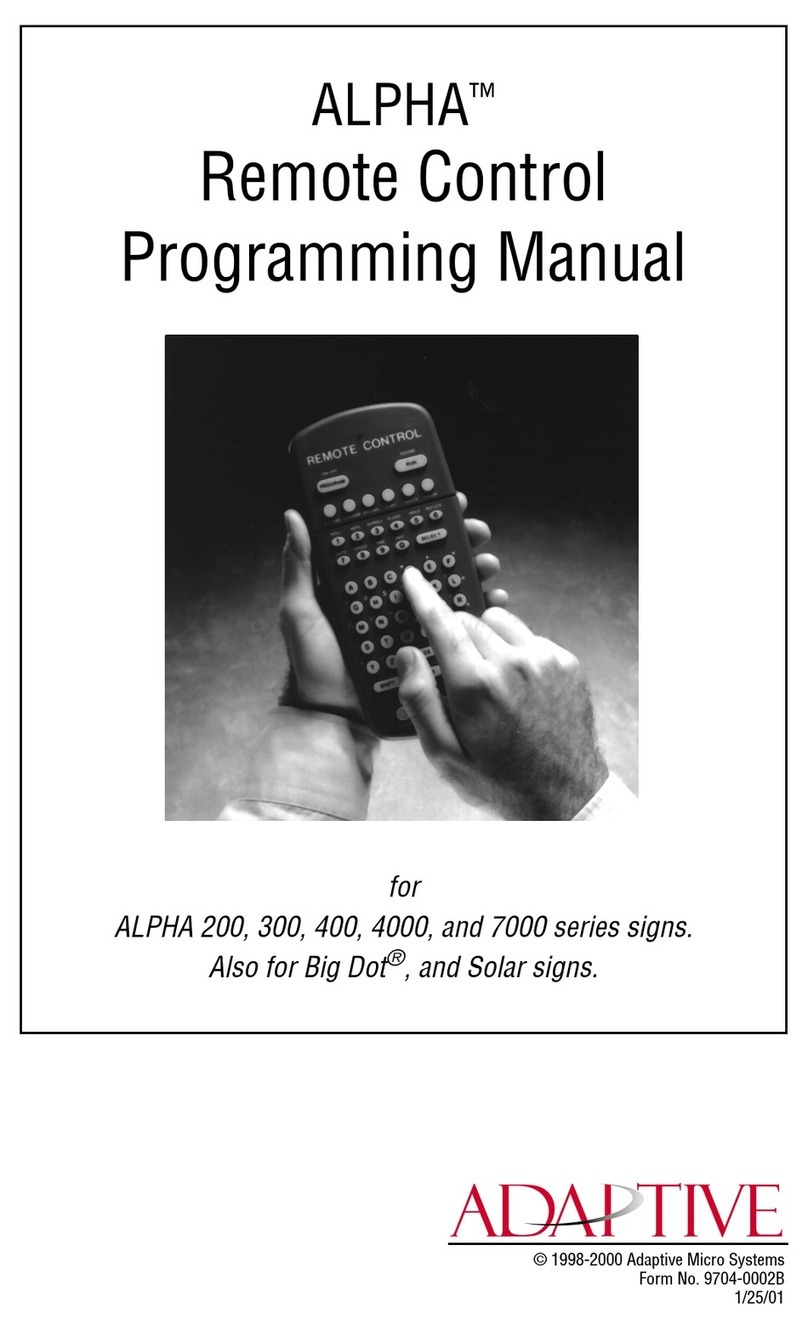 Adaptive ALPHA 200 Series Programming manual