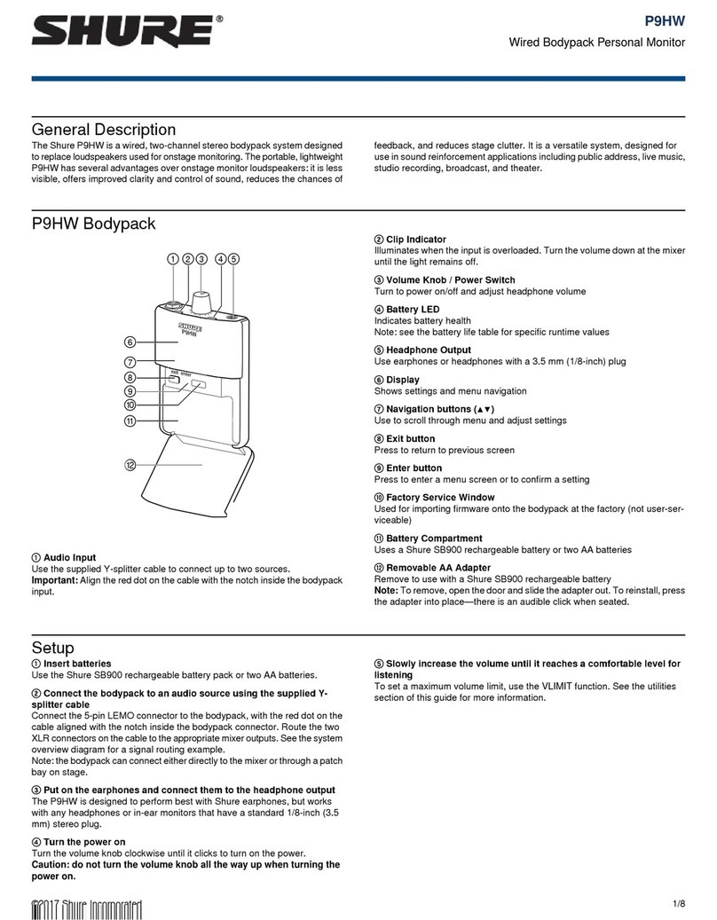 Shure P9HW User manual