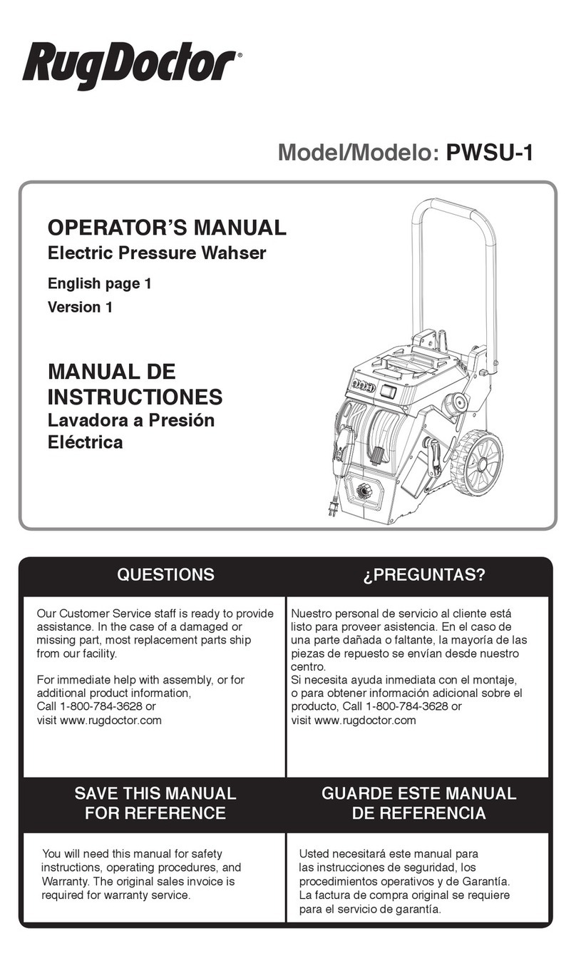 RugDoctor PWSU-1 Operator's manual