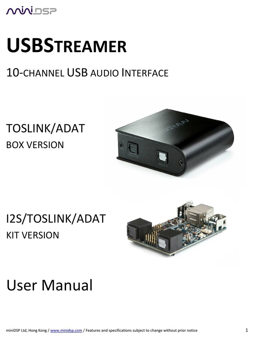 miniDSP USBStreamer Box User manual