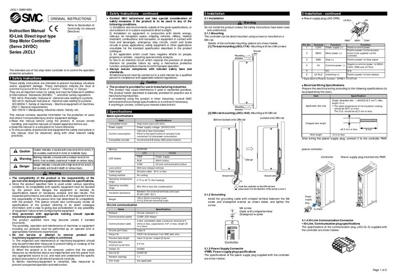 SMC Networks JXCL1 Series User manual
