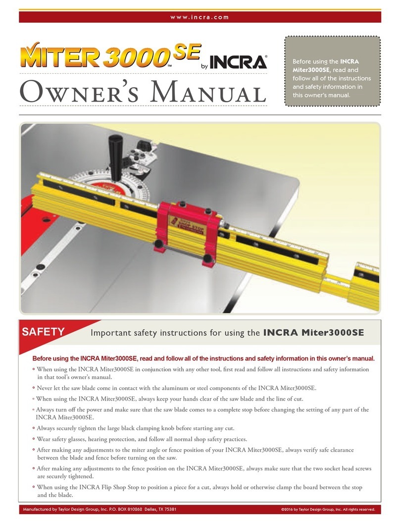 Incra Miter 3000 SE owner's manual