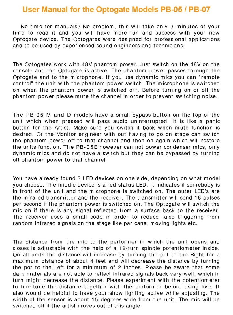 OPTOGATE PB-05 User manual